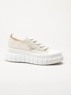 S.Oliver - Ljusbeige chunky sneakers i textil