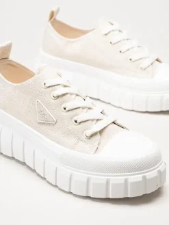 S.Oliver - Ljusbeige chunky sneakers i textil