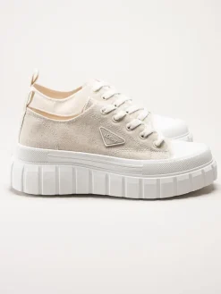 S.Oliver - Ljusbeige chunky sneakers i textil