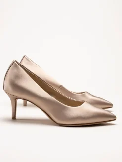 S.Oliver - Ljusrosa pumps med guldskimmer