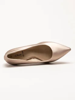 S.Oliver - Ljusrosa pumps med guldskimmer