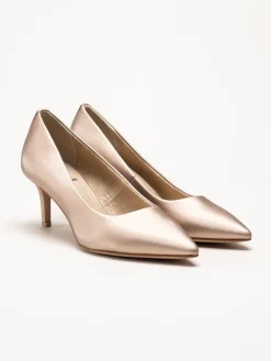 S.Oliver - Ljusrosa pumps med guldskimmer