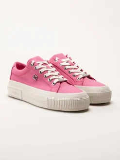 S.Oliver - Rosa platåsneakers i textil