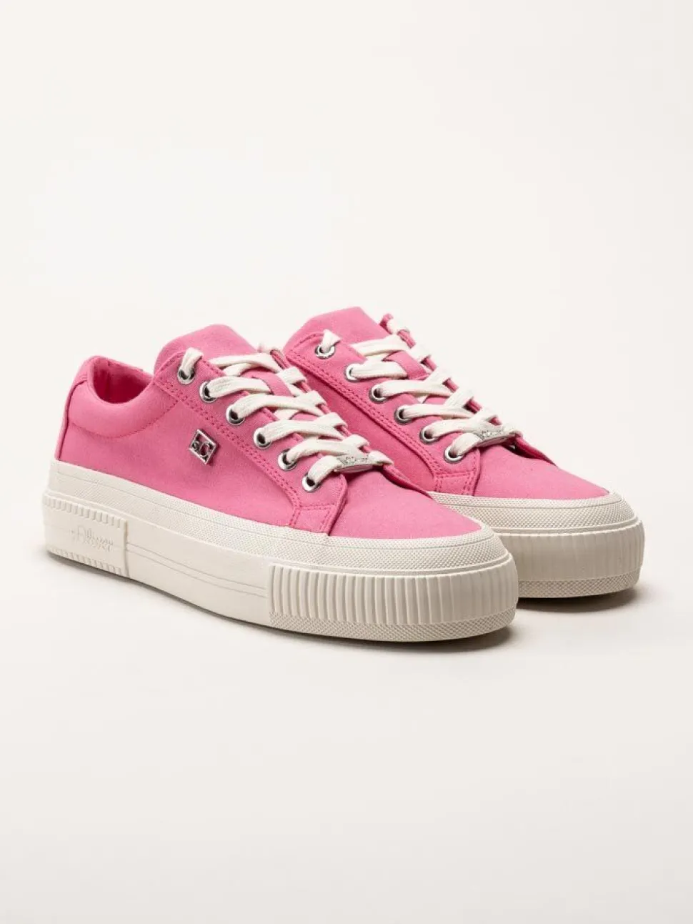 S.Oliver - Rosa platåsneakers i textil