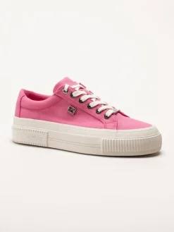 S.Oliver - Rosa platåsneakers i textil