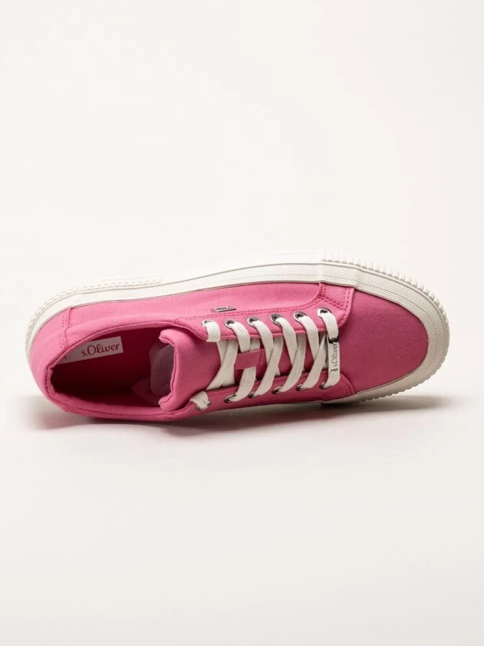 S.Oliver - Rosa platåsneakers i textil