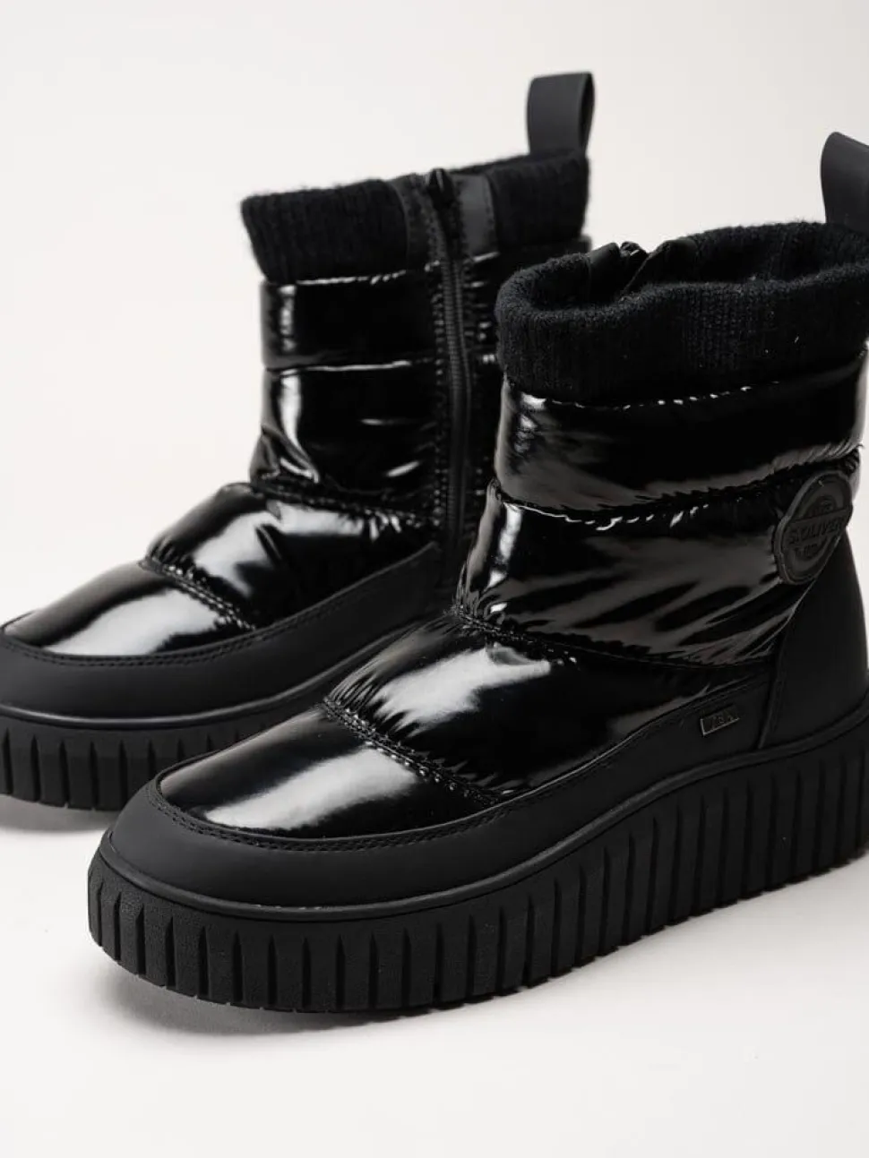S.Oliver - Svarta fodrade nylonboots