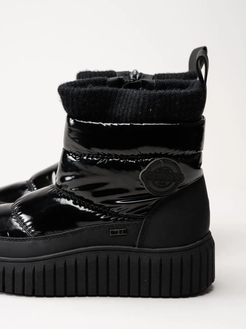 S.Oliver - Svarta fodrade nylonboots