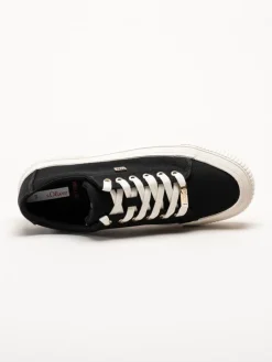 S.Oliver - Svarta platåsneakers i textil