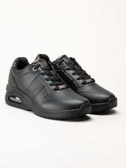 S.Oliver - Svarta sneakers i skinnimitation
