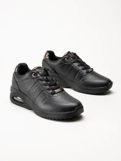 S.Oliver - Svarta sneakers i skinnimitation