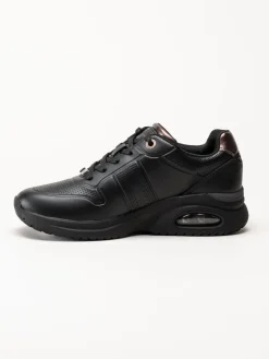 S.Oliver - Svarta sneakers i skinnimitation