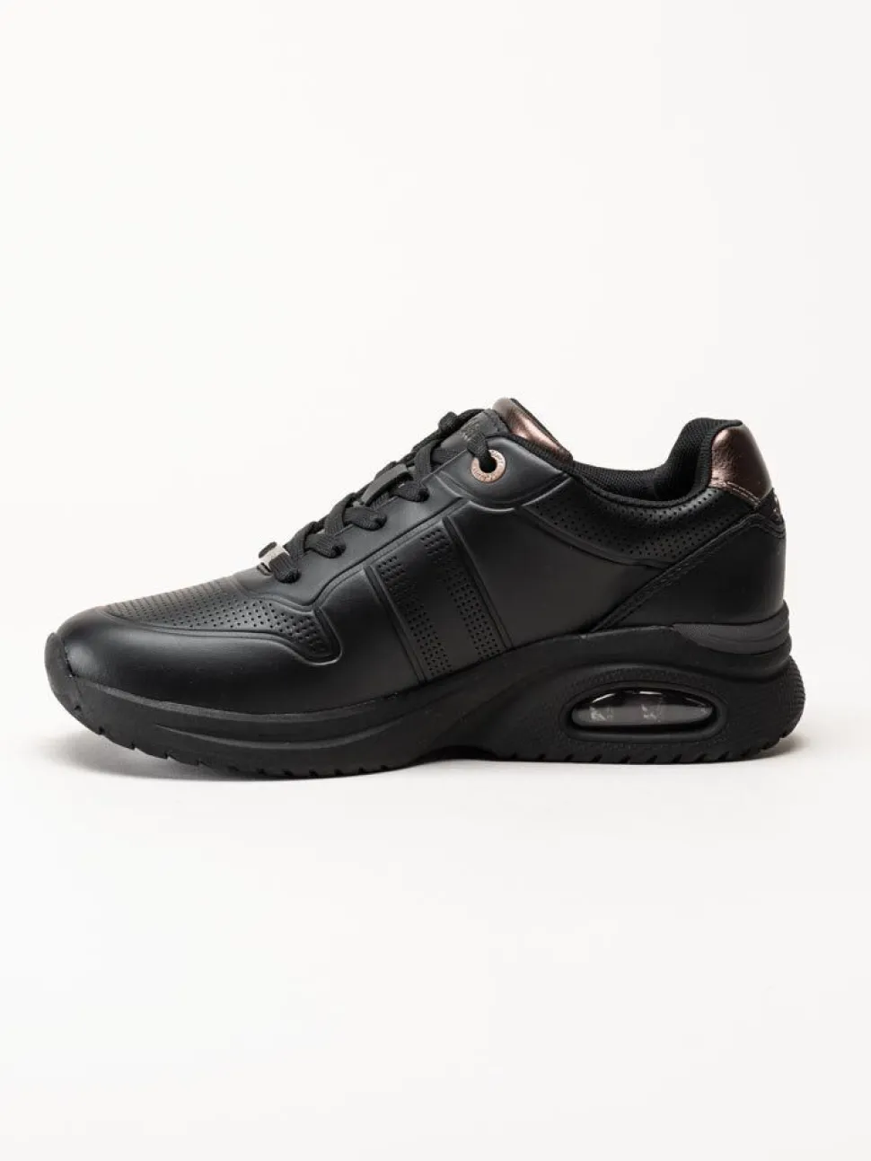 S.Oliver - Svarta sneakers i skinnimitation