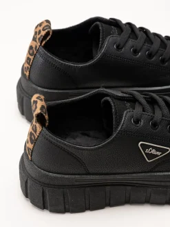 S.Oliver - Svarta sneakers med platåsula