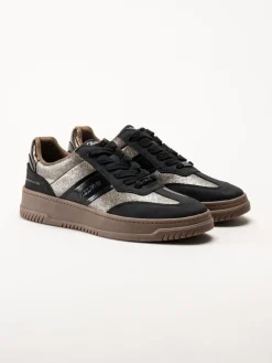S.Oliver - Svarta sneakers med partier i mörk guldfärg