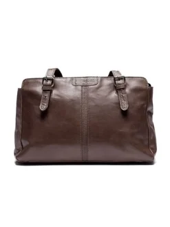 Springfield - Brun weekendbag i skinn