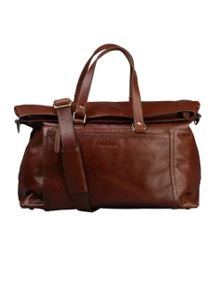 Springfield - Brun weekendbag i skinn