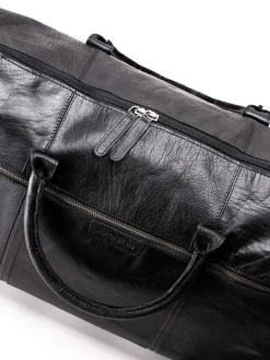 Springfield - Svart weekend bag i skinn