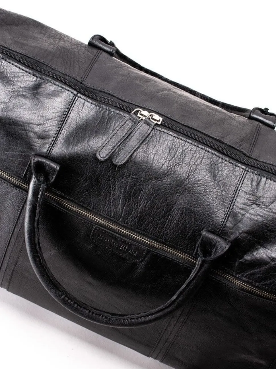 Springfield - Svart weekend bag i skinn