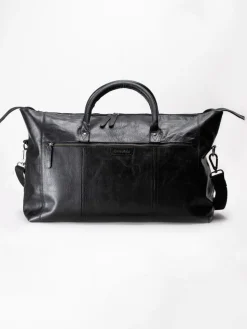 Springfield - Svart weekend bag i skinn