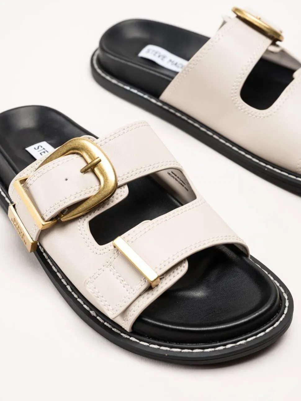 Steve Madden - Arch-E - Beige slip in sandaler i skinn