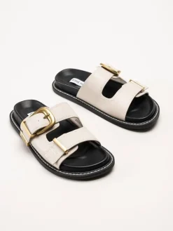 Steve Madden - Arch-E - Beige slip in sandaler i skinn
