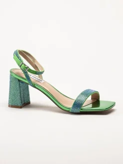 Steve Madden - Luxe-R - Gröna sandaletter med strass