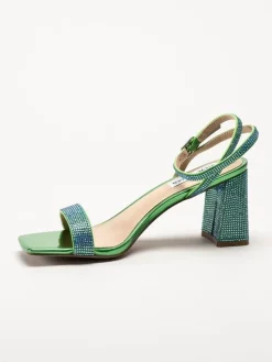 Steve Madden - Luxe-R - Gröna sandaletter med strass