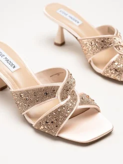 Steve Madden - Roséguldfärgade slip in sandaletter