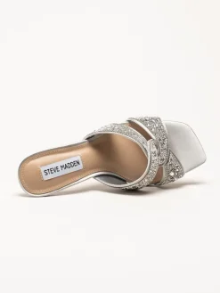 Steve Madden - Silverfärgade slip in sandaletter