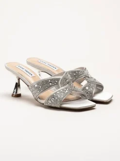 Steve Madden - Silverfärgade slip in sandaletter