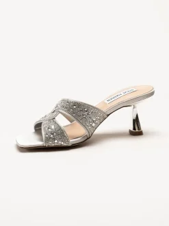 Steve Madden - Silverfärgade slip in sandaletter