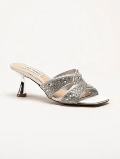 Steve Madden - Silverfärgade slip in sandaletter