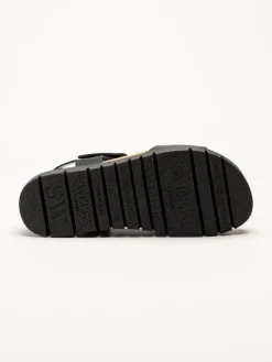 Sweeks - Gabriela - Svarta sandaler i skinn