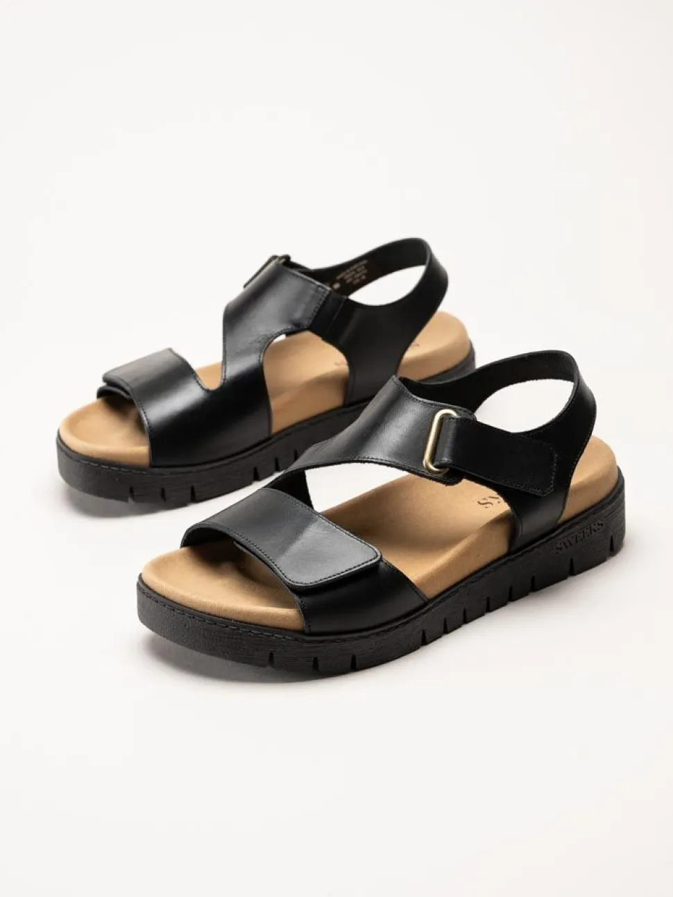 Sweeks - Gabriela - Svarta sandaler i skinn