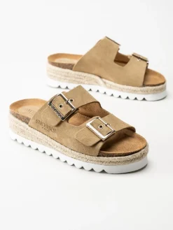 Sweeks - Sonja - Beige sandaler i mocka