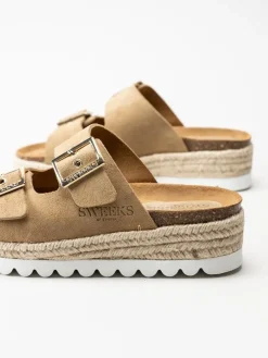 Sweeks - Sonja - Beige sandaler i mocka