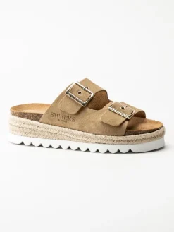 Sweeks - Sonja - Beige sandaler i mocka