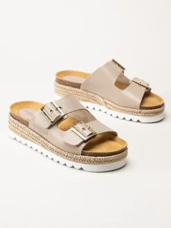 Sweeks - Sonja - Beige slip in sandaler i skinn