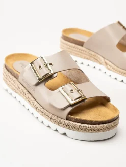 Sweeks - Sonja - Beige slip in sandaler i skinn