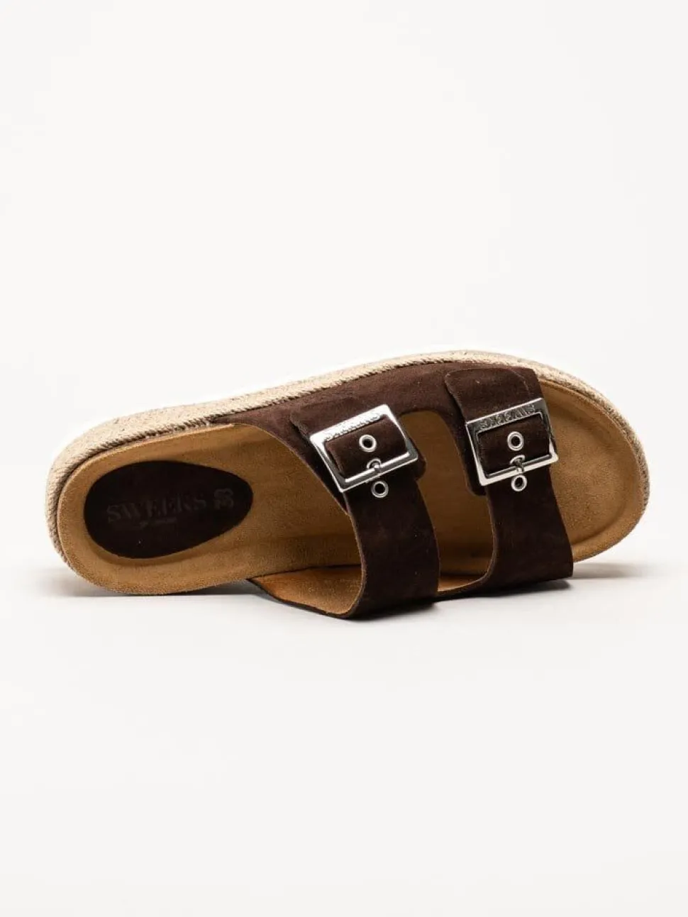 Sweeks - Sonja - Bruna slip in sandaler i mocka