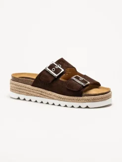 Sweeks - Sonja - Bruna slip in sandaler i mocka