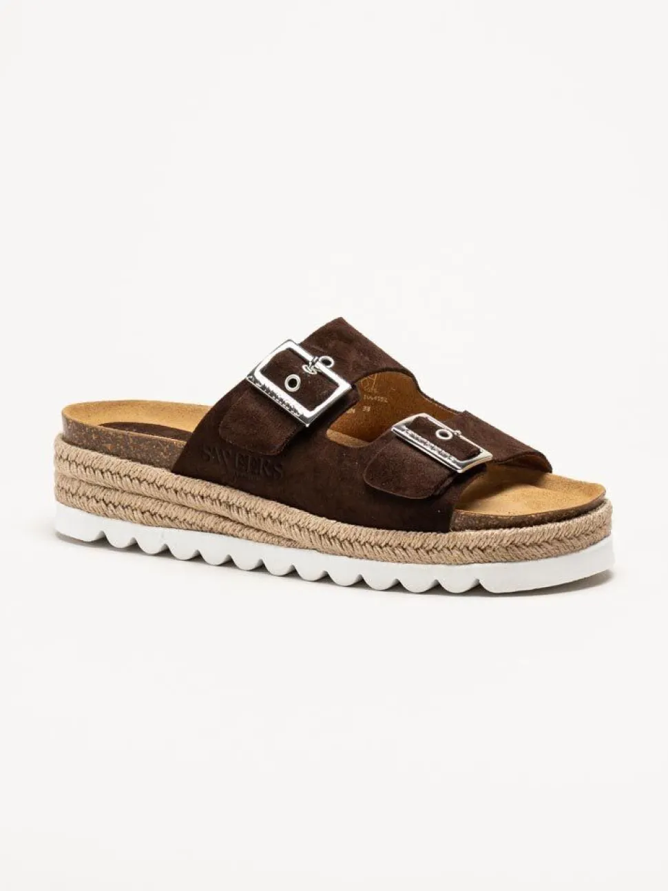 Sweeks - Sonja - Bruna slip in sandaler i mocka