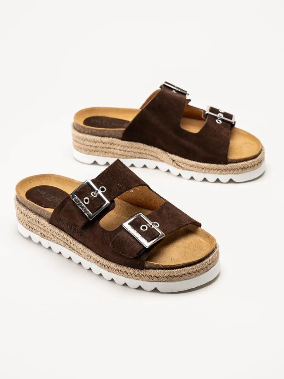 Sweeks - Sonja - Bruna slip in sandaler i mocka