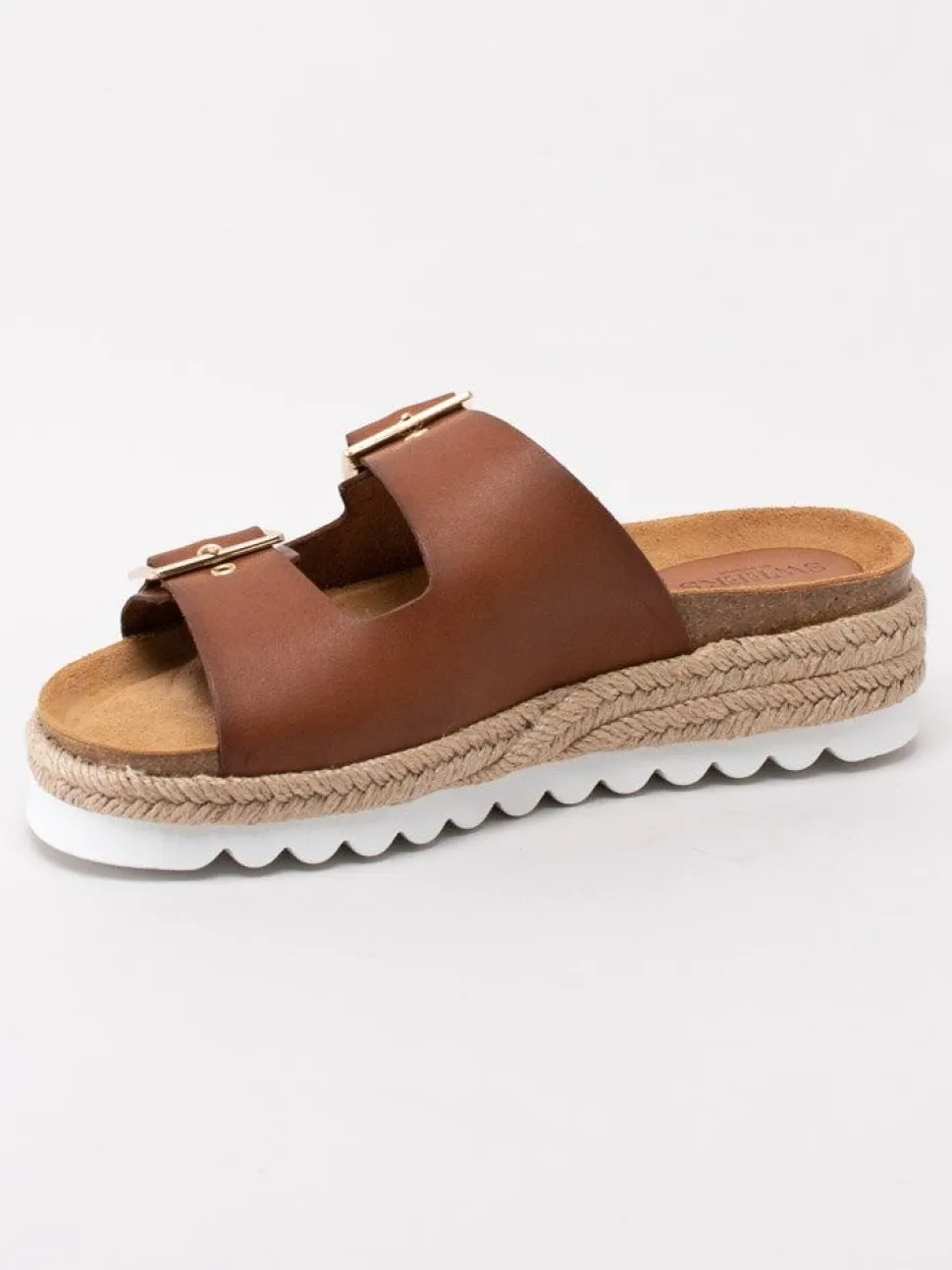 Sweeks - Sonja - Bruna slip in sandaler med repklädd sula