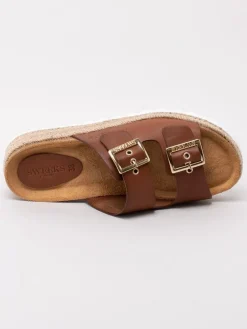 Sweeks - Sonja - Bruna slip in sandaler med repklädd sula