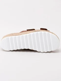 Sweeks - Sonja - Bruna slip in sandaler med repklädd sula