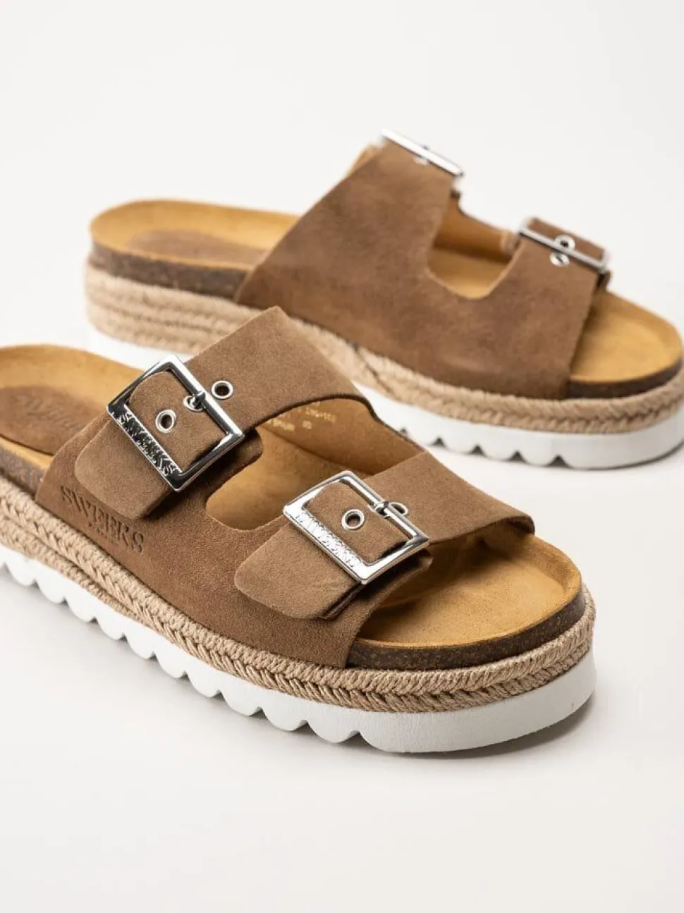 Sweeks - Sonja - Bruna slip in sandaler i mocka