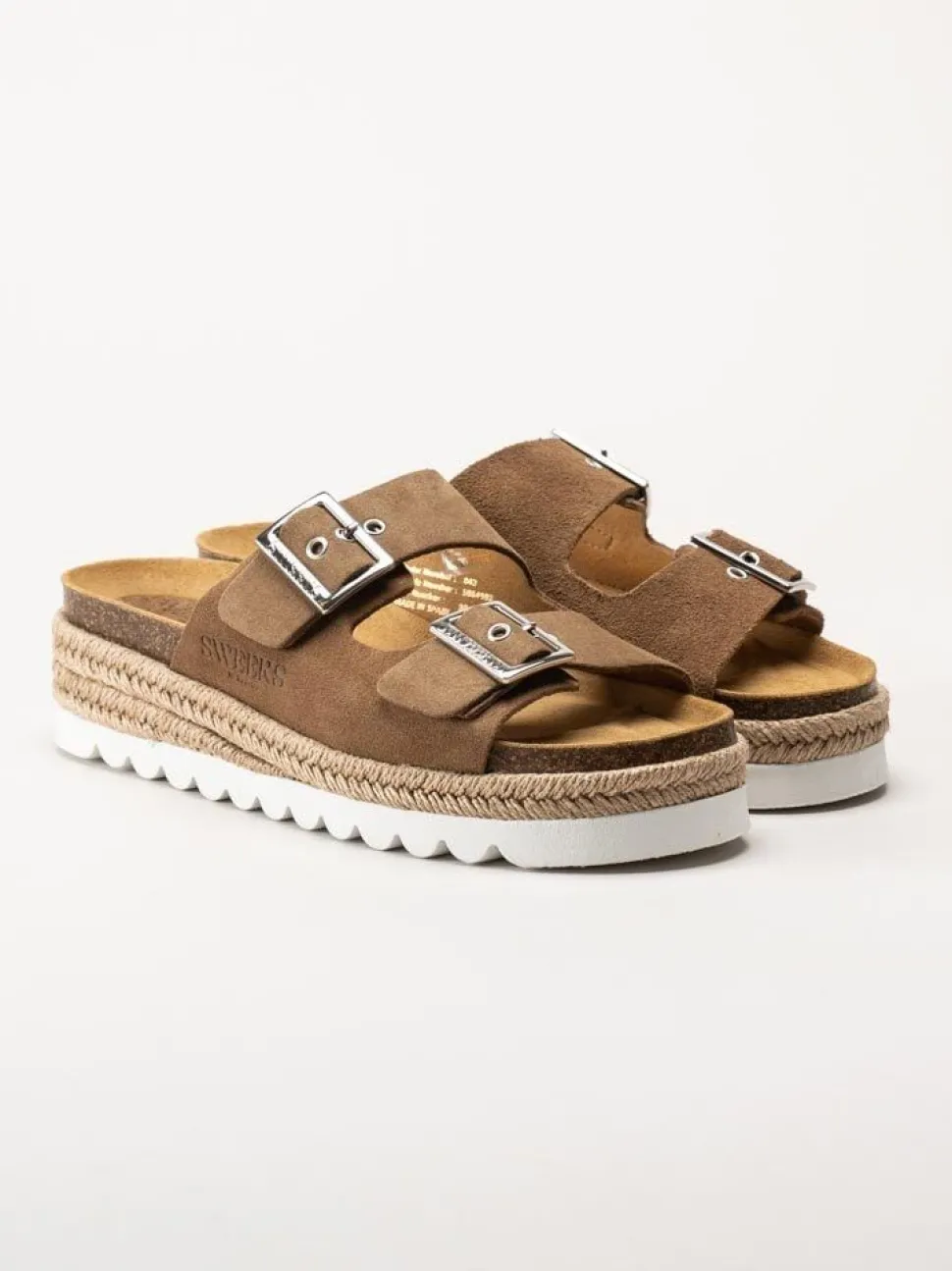 Sweeks - Sonja - Bruna slip in sandaler i mocka