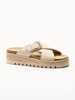 Sweeks - Sonja Cross - Beige sandaler i mocka